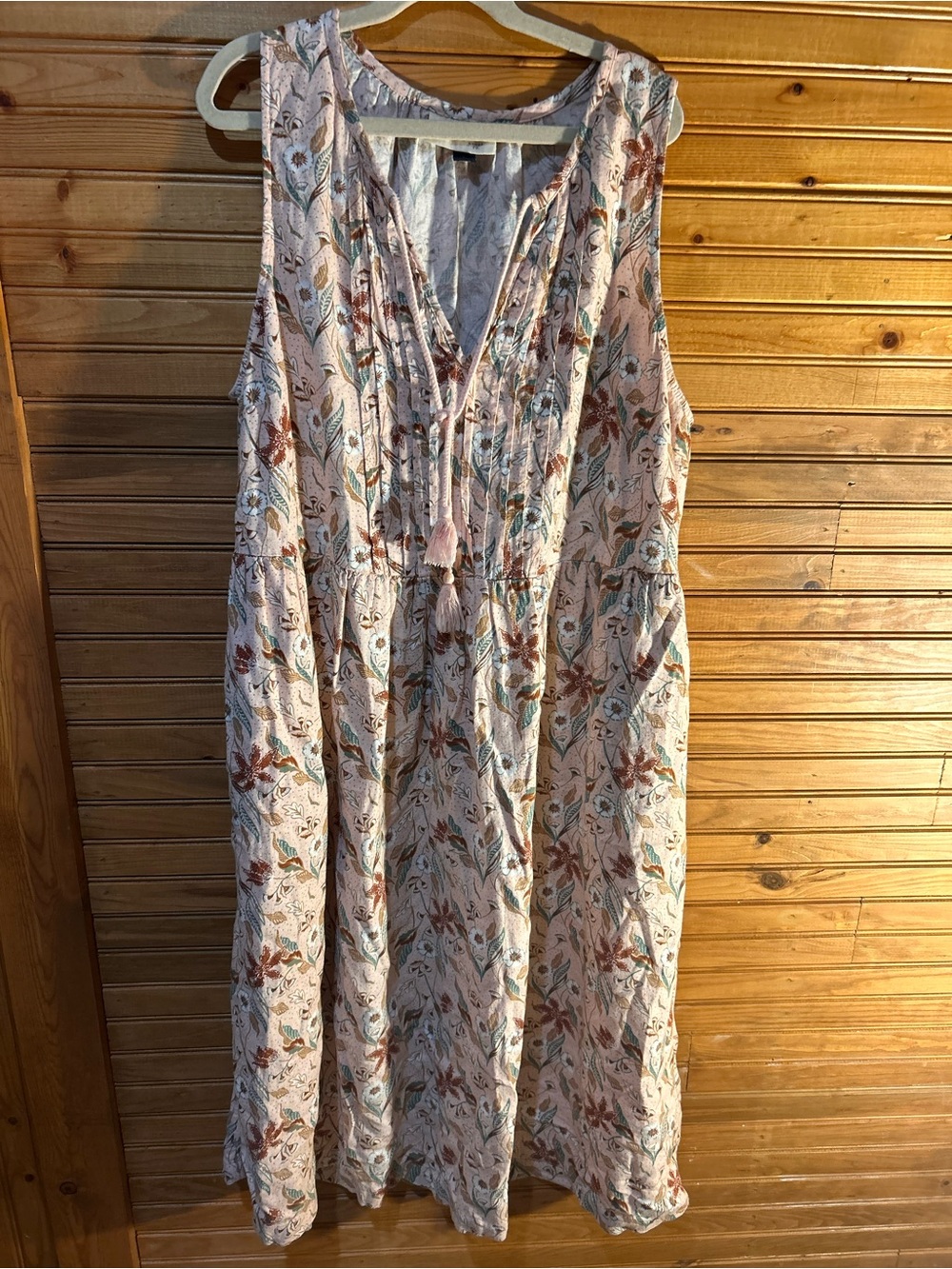 Universal Thread Floral Maxi Dress in Light Pink & Rust